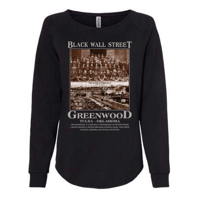 Black Wall Street Never Forget Greenwood Tulsa Oklahoma Womens California Wash Sweatshirt