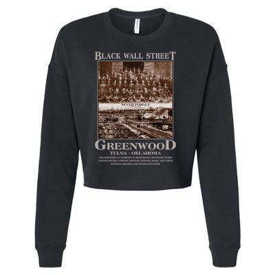 Black Wall Street Never Forget Greenwood Tulsa Oklahoma Cropped Pullover Crew