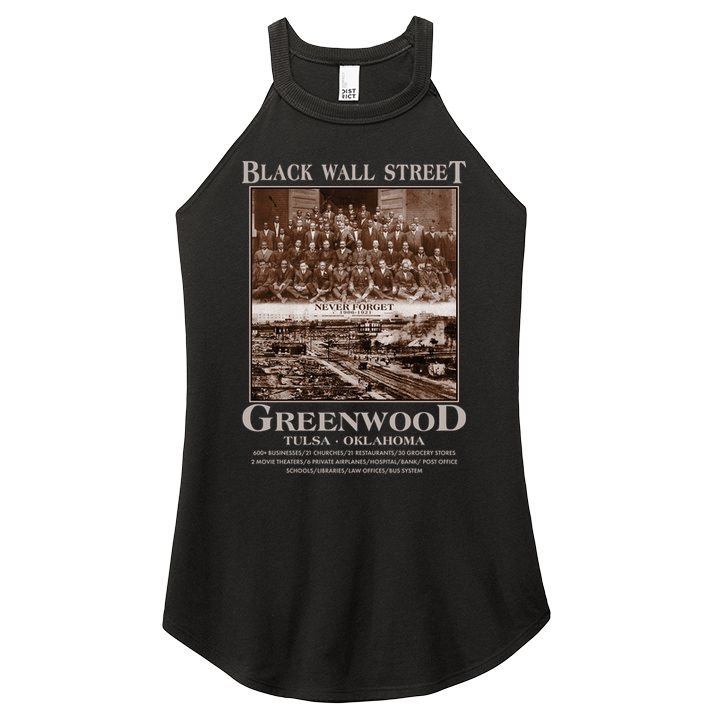 Black Wall Street Never Forget Greenwood Tulsa Oklahoma Women's Perfect Tri Rocker Tank