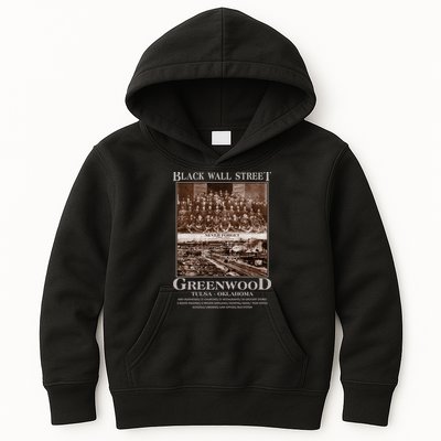 Black Wall Street Never Forget Greenwood Tulsa Oklahoma Kids Hoodie