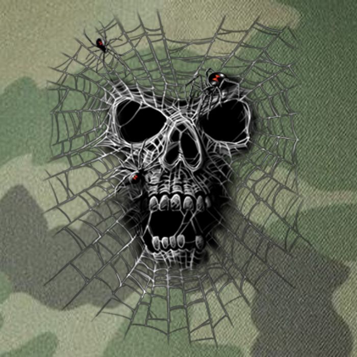Black Widow Spider Web Skull Legacy Tie Dye Trucker Hat
