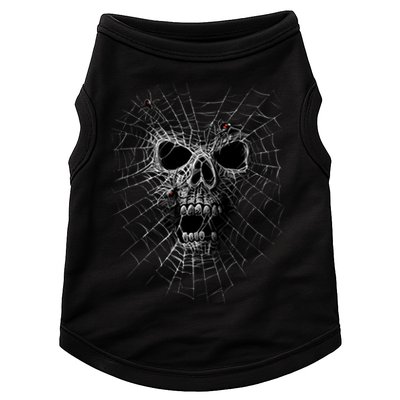 Black Widow Spider Web Skull Doggie Tank