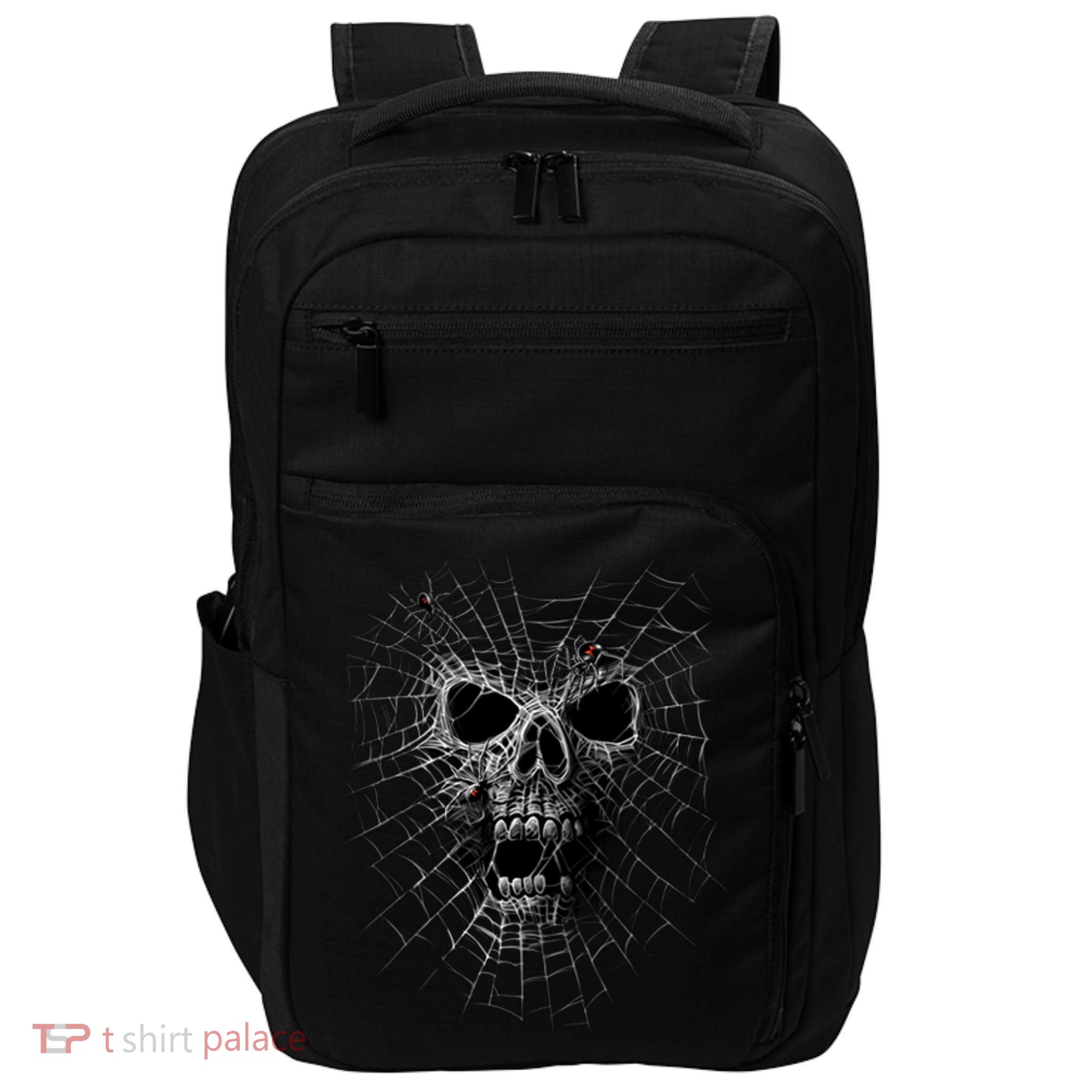 Black Widow Spider Web Skull Impact Tech Backpack