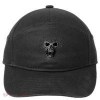 Black Widow Spider Web Skull 7-Panel Snapback Hat