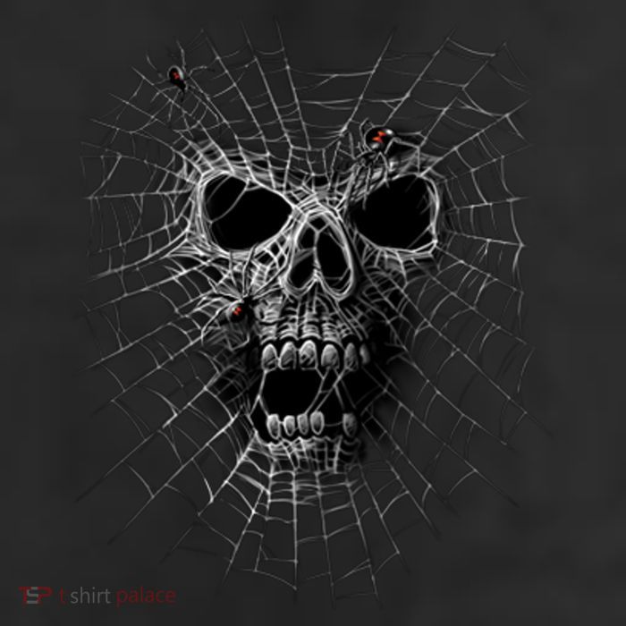 Black Widow Spider Web Skull 11oz C Handle Ceramic Mug
