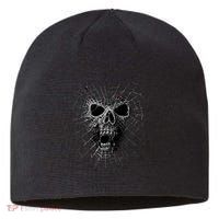 Black Widow Spider Web Skull Sustainable Beanie