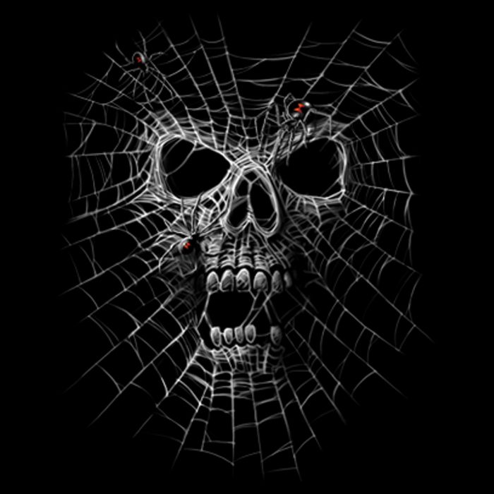 Black Widow Spider Web Skull Baby Bodysuit