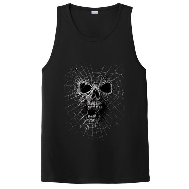 Black Widow Spider Web Skull PosiCharge Competitor Tank