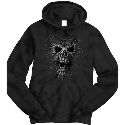 Black Widow Spider Web Skull Tie Dye Hoodie