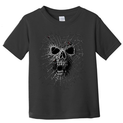 Black Widow Spider Web Skull Toddler T-Shirt
