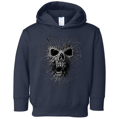 Black Widow Spider Web Skull Toddler Hoodie