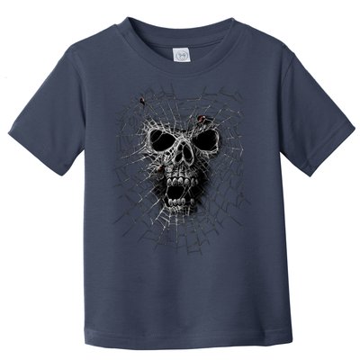 Black Widow Spider Web Skull Toddler T-Shirt