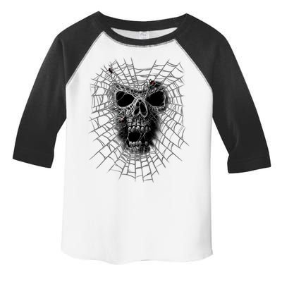 Black Widow Spider Web Skull Toddler Fine Jersey T-Shirt