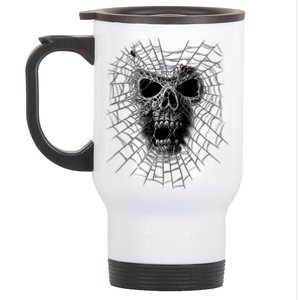 Black Widow Spider Web Skull Stainless Steel Travel Mug