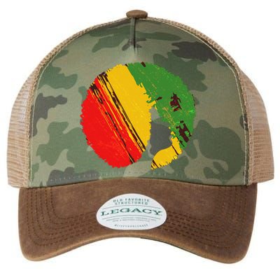 Black Woman with African Colors Afro Hairstyle Legacy Tie Dye Trucker Hat