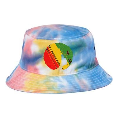 Black Woman with African Colors Afro Hairstyle Tie Dye Newport Bucket Hat