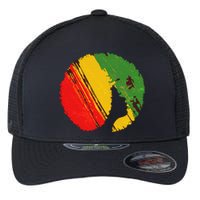 Black Woman with African Colors Afro Hairstyle Flexfit Unipanel Trucker Cap