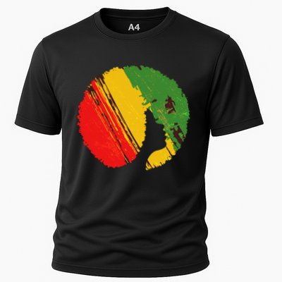 Black Woman with African Colors Afro Hairstyle Performance Shirt
