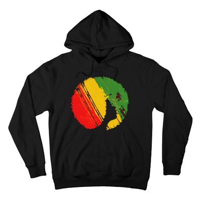 Black Woman with African Colors Afro Hairstyle Hoodie