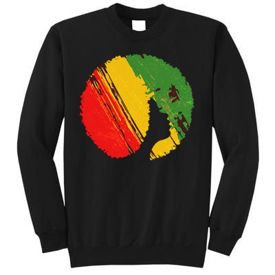 Black Woman with African Colors Afro Hairstyle Sweatshirt