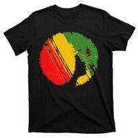 Black Woman with African Colors Afro Hairstyle T-Shirt