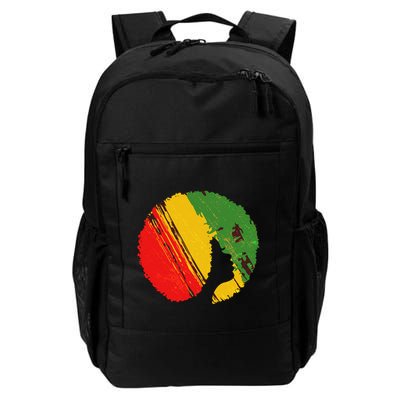 Black Woman with African Colors Afro Hairstyle Backpack