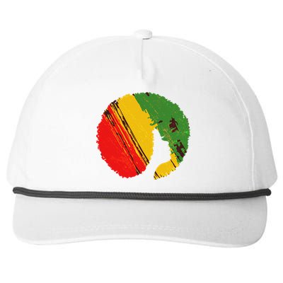 Black Woman with African Colors Afro Hairstyle Snapback Five-Panel Rope Hat