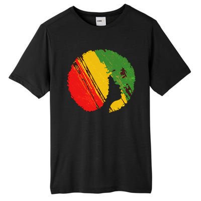 Black Woman with African Colors Afro Hairstyle Tall Fusion ChromaSoft Performance T-Shirt