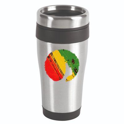 Black Woman with African Colors Afro Hairstyle 16oz Travel Tumbler
