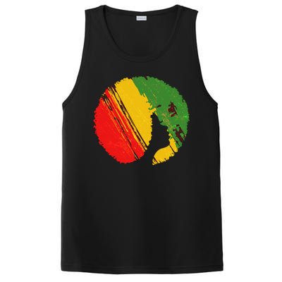 Black Woman with African Colors Afro Hairstyle PosiCharge Competitor Tank