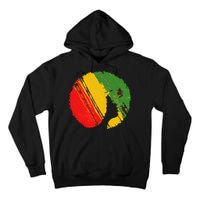 Black Woman with African Colors Afro Hairstyle Tall Hoodie