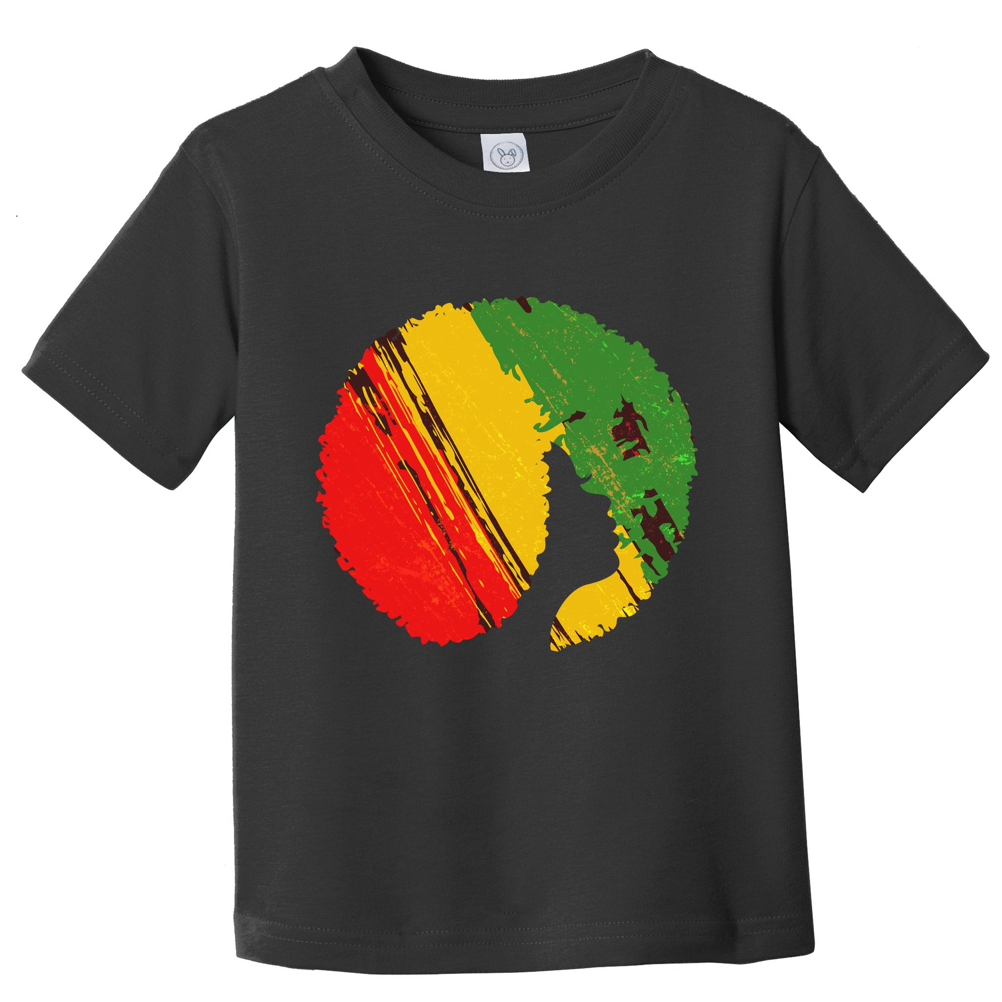 Black Woman with African Colors Afro Hairstyle Toddler T-Shirt