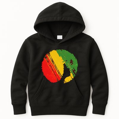 Black Woman with African Colors Afro Hairstyle Kids Hoodie