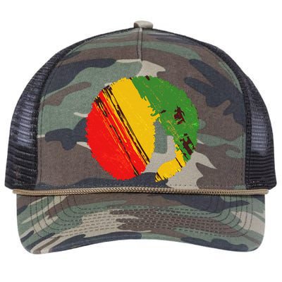 Black Woman with African Colors Afro Hairstyle Retro Rope Trucker Hat Cap