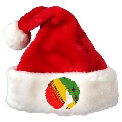 Black Woman with African Colors Afro Hairstyle Premium Christmas Santa Hat