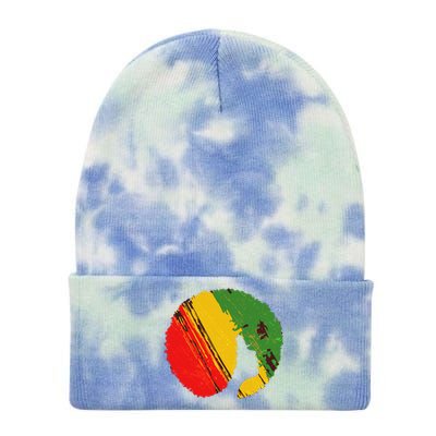 Black Woman with African Colors Afro Hairstyle Tie Dye 12in Knit Beanie