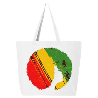 Black Woman with African Colors Afro Hairstyle 25L Jumbo Tote