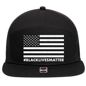 #BlackLivesMatter USA Flag 7 Panel Mesh Trucker Snapback Hat