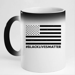 #BlackLivesMatter USA Flag 11oz Black Color Changing Mug