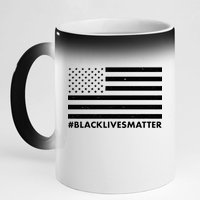 #BlackLivesMatter USA Flag 11oz Black Color Changing Mug