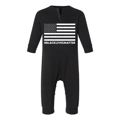 #BlackLivesMatter USA Flag Infant Fleece One Piece