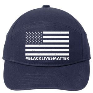 #BlackLivesMatter USA Flag 7-Panel Snapback Hat