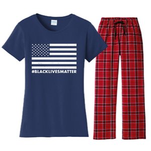 #BlackLivesMatter USA Flag Women's Flannel Pajama Set