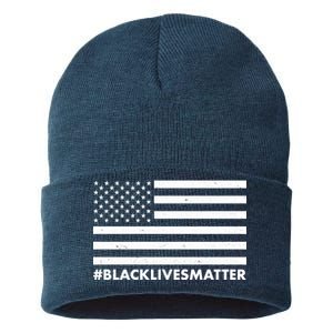 #BlackLivesMatter USA Flag Sustainable Knit Beanie