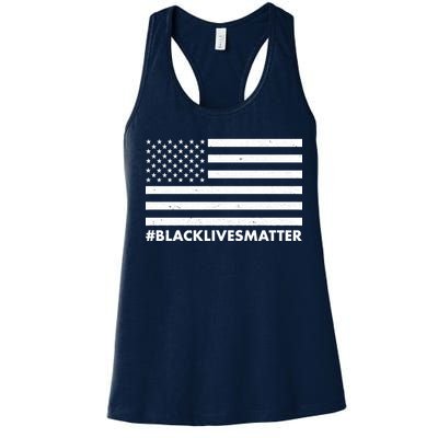 #BlackLivesMatter USA Flag Women's Racerback Tank