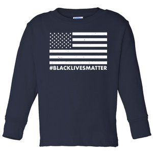 #BlackLivesMatter USA Flag Toddler Long Sleeve Shirt