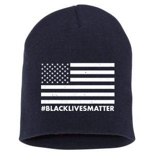 #BlackLivesMatter USA Flag Short Acrylic Beanie