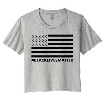 #BlackLivesMatter USA Flag Women's Crop Top Tee