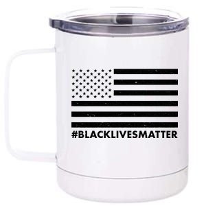 #BlackLivesMatter USA Flag 12 oz Stainless Steel Tumbler Cup