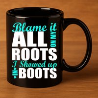 Blame It All On My Roots I Showed Up In Boots 11oz C Handle Ceramic Mug